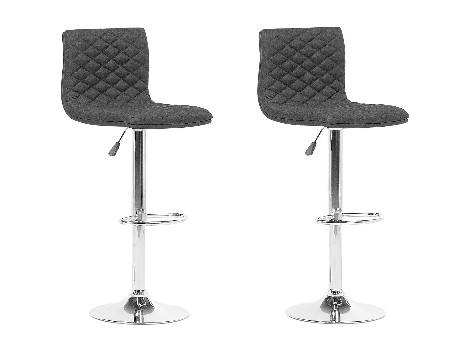 Höhenverstellbare Polster-Barhocker im 2er-Set, Schwarz-decororise