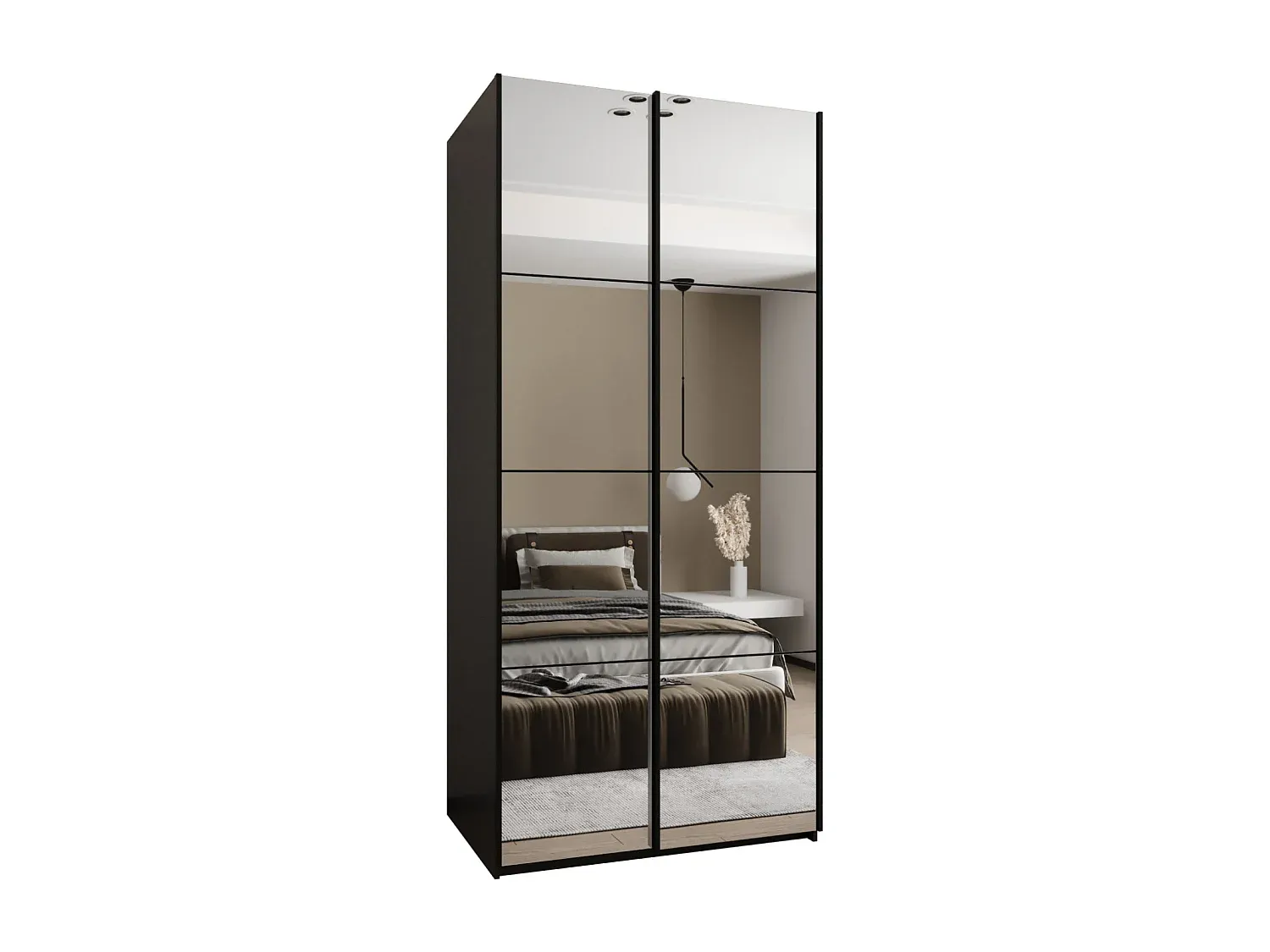 Kleiderschrank mit Schwebetüren 120 cm-decororise