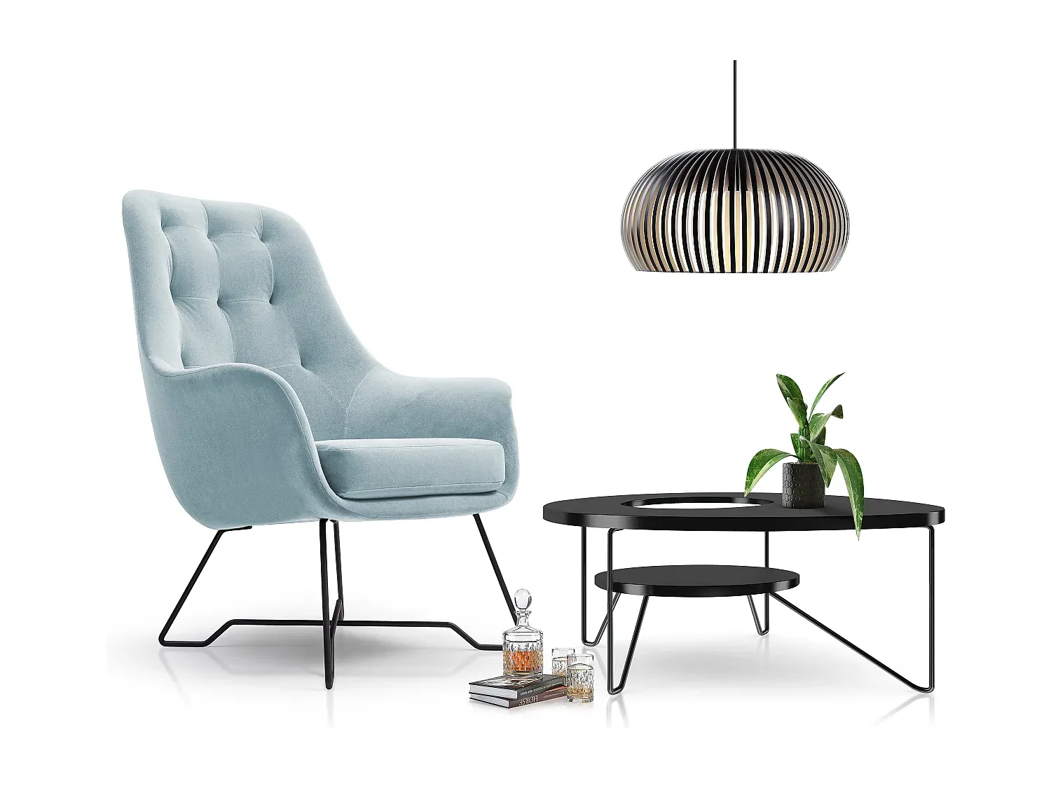 Moderner ergonomischer Sessel mit bequemer Polsterung, stabile Struktur, Stoffbezug, 72x83x101cm, türkis-decororise