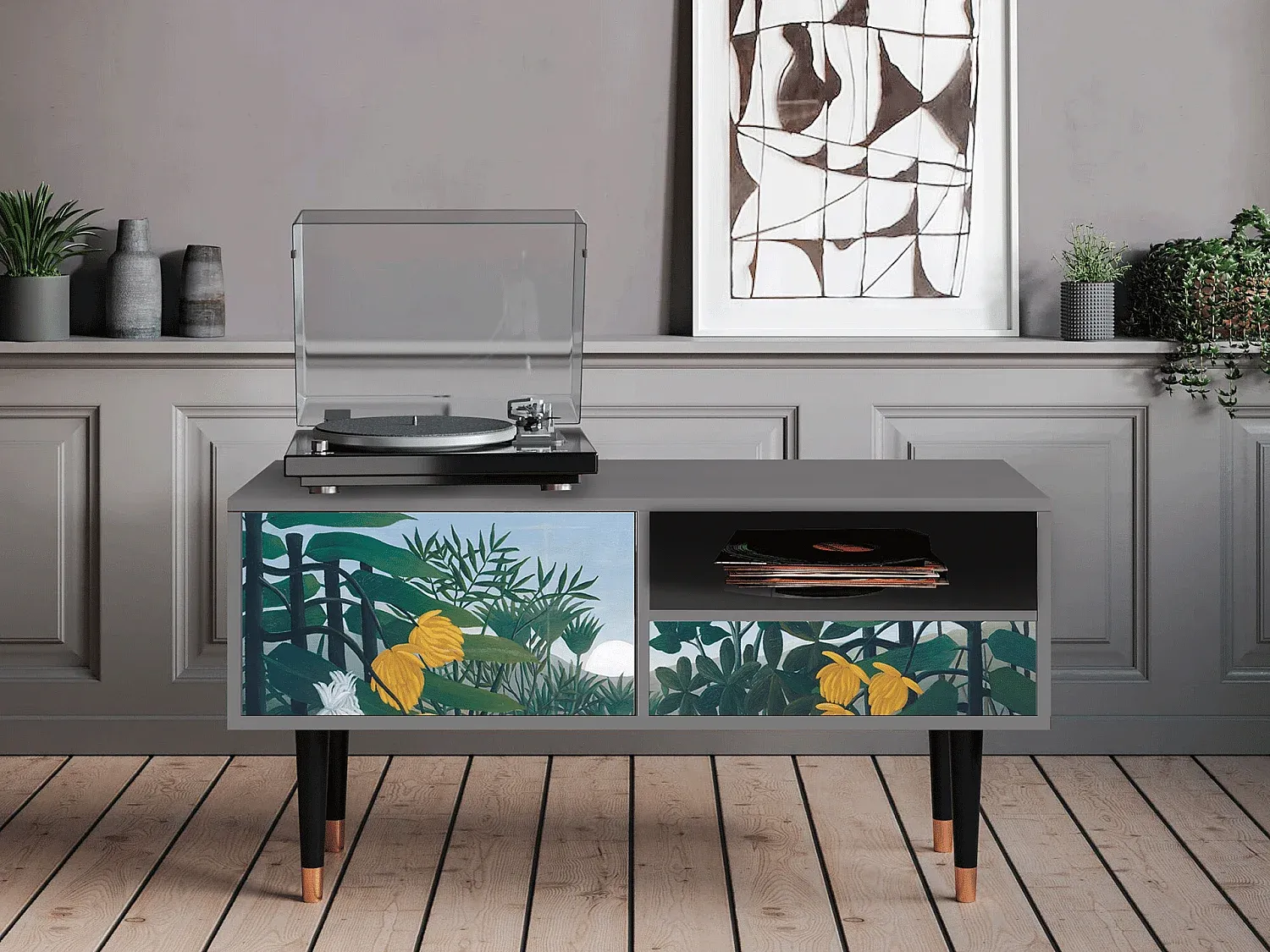 Moderner TV-Schrank in Grau - 115x59x48 cm-decororise