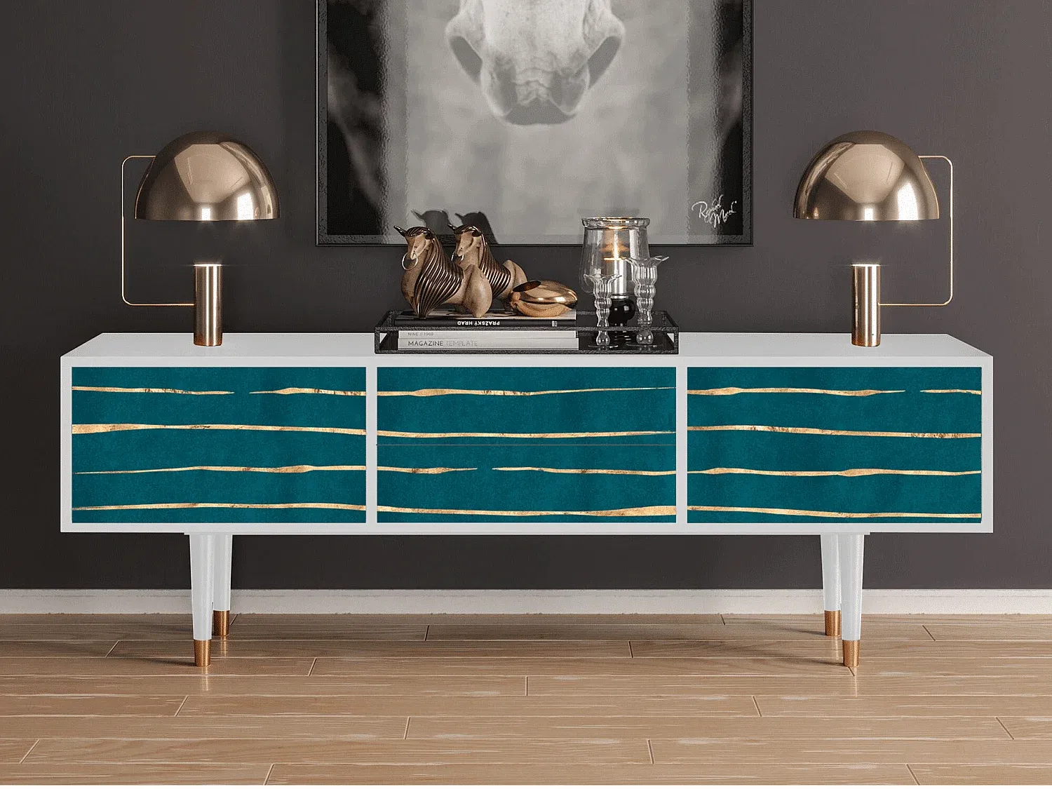 Moderner TV-Schrank in Weiß mit Stauraum-decororise