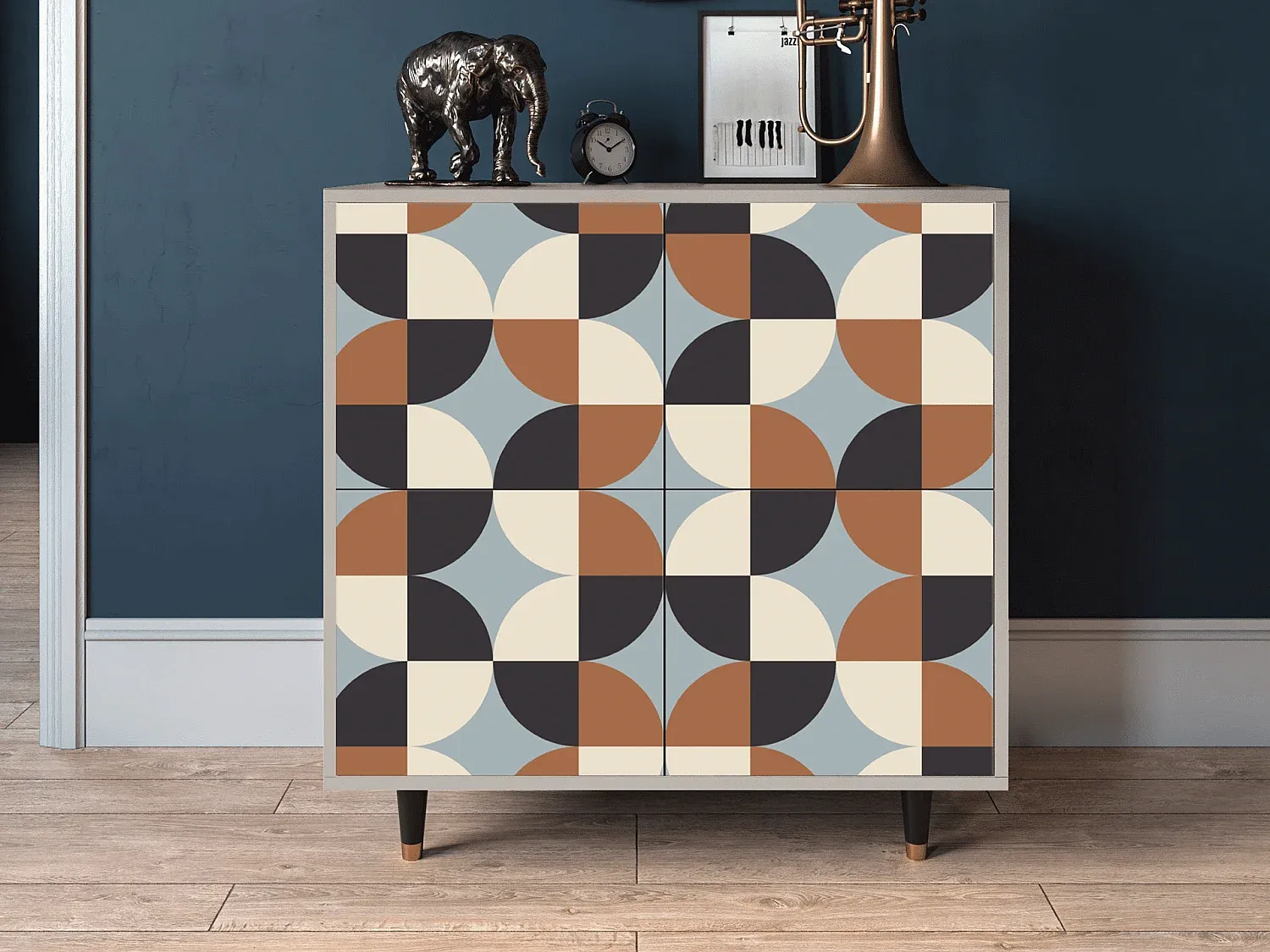 Holz-Sideboard mit Stauraum, 94x96x48 cm, Braun-decororise