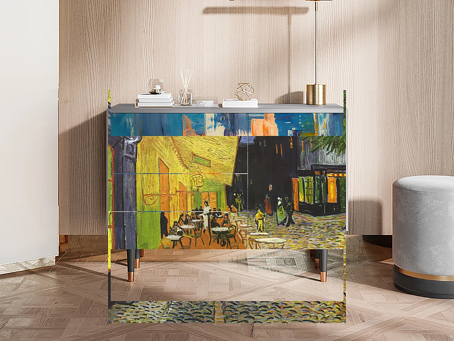 Modernes Sideboard mit Stauraum, Grau-decororise