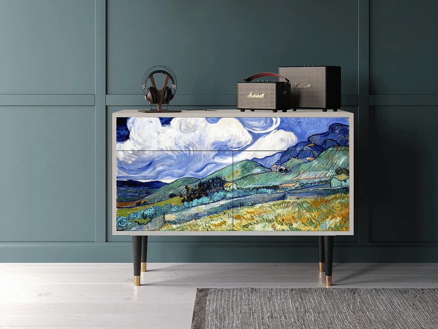 Elegantes Sideboard aus Holz in Sandfarben-decororise