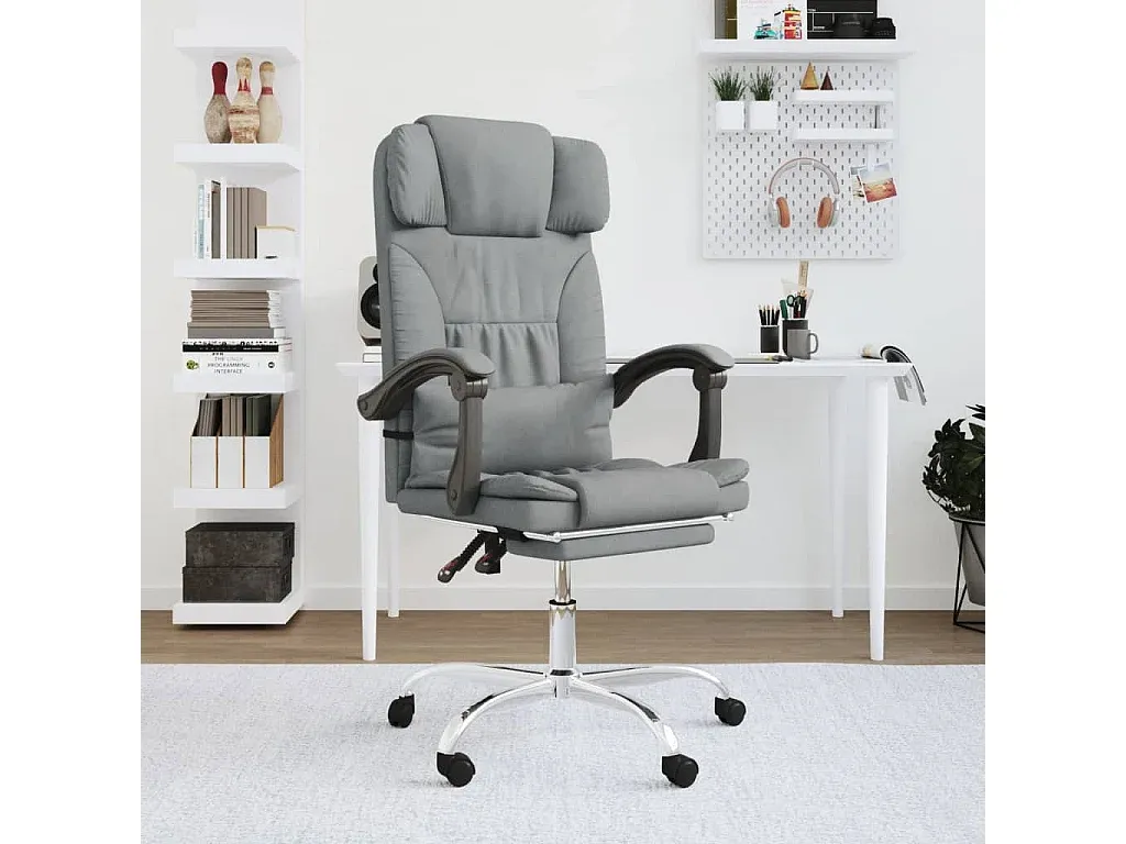 Ergonomischer Bürostuhl mit Massage, Hellgrau-decororise