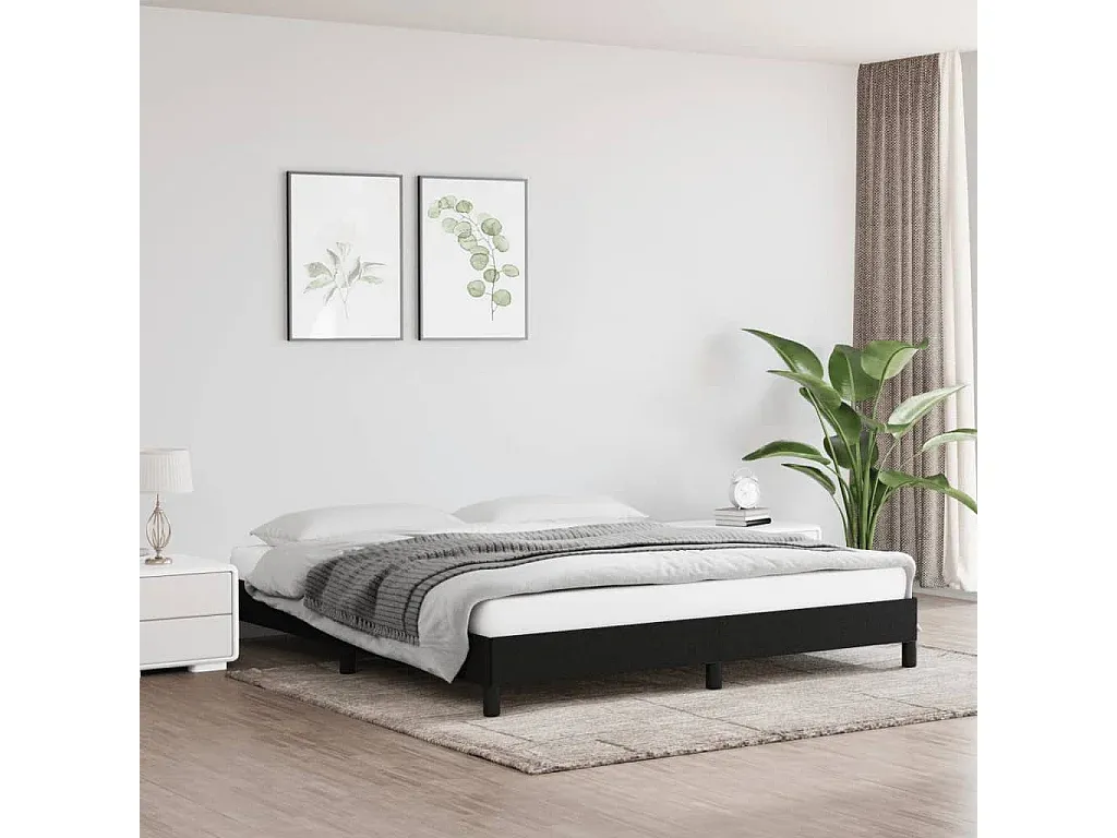 Modernes Stoffbettgestell in Schwarz 160x200 cm-decororise