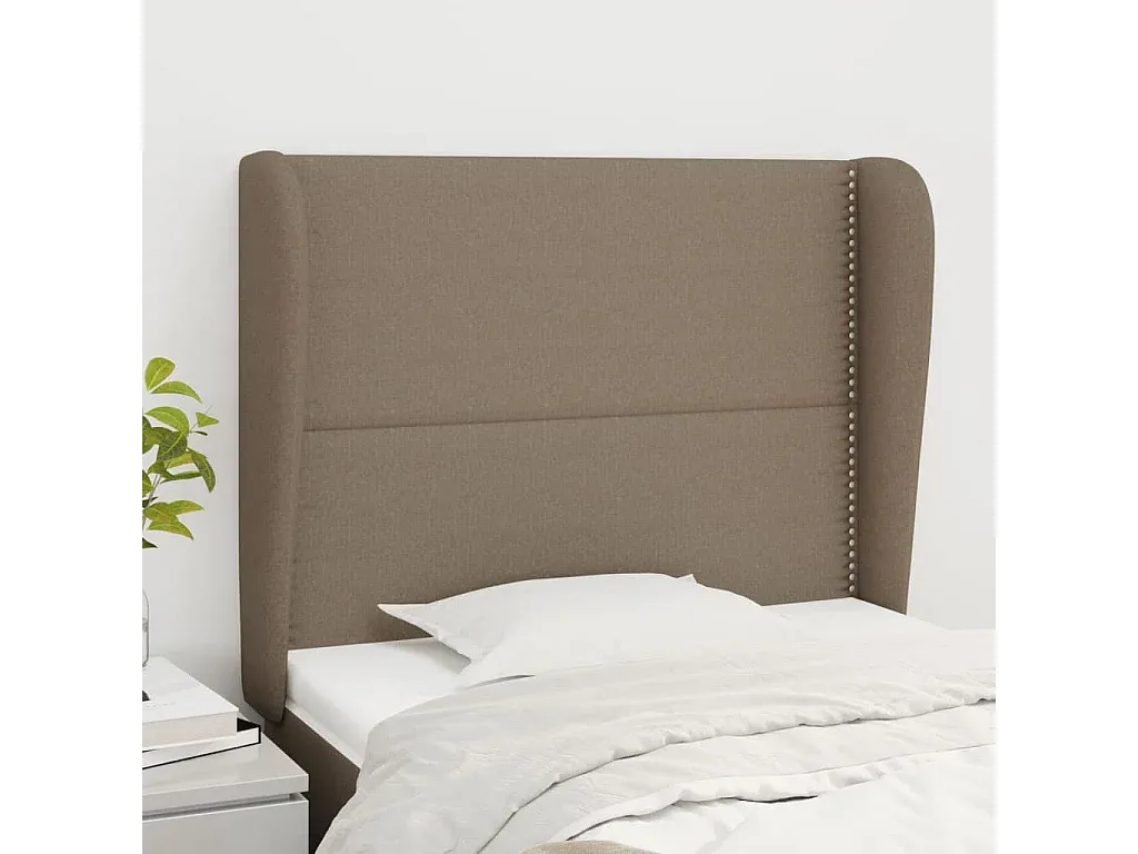 Gepolstertes Kopfteil in Taupe aus Stoff-decororise