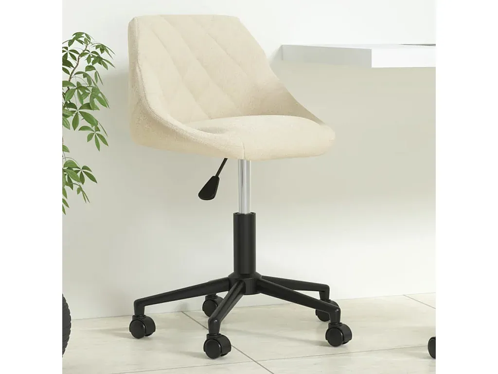 Drehstuhl mit Samtbezug in Creme-decororise