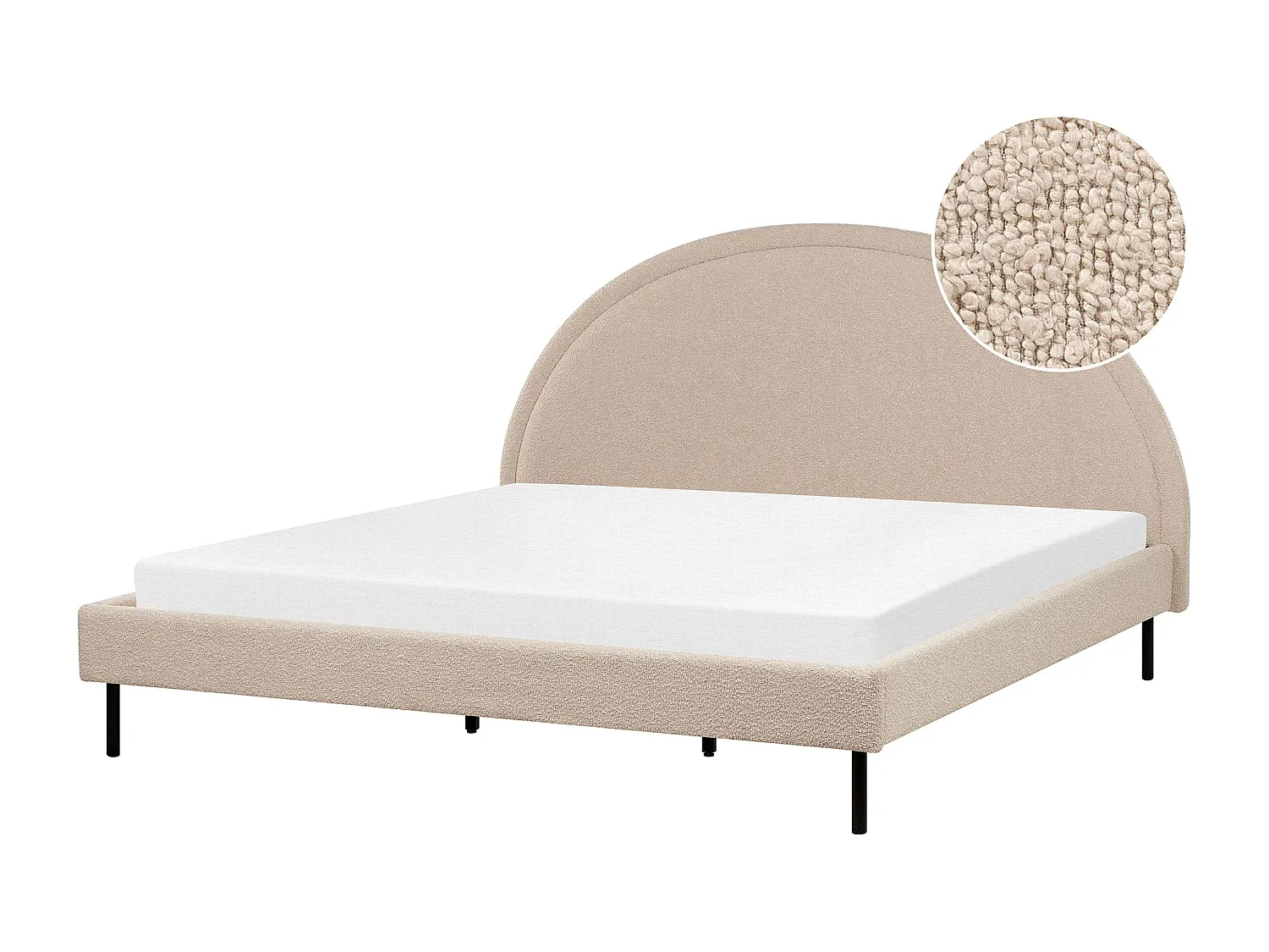 Bequemes Polsterbett beige mit Lattenrost 180 x 200 cm-decororise