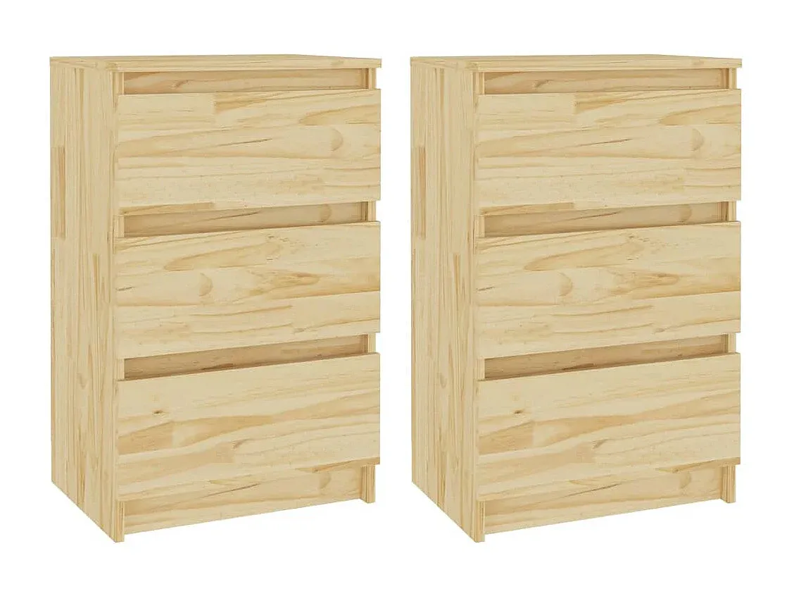 Nachttische 2er Set 40x29,5x64 cm Kiefer Massivholz-decororise