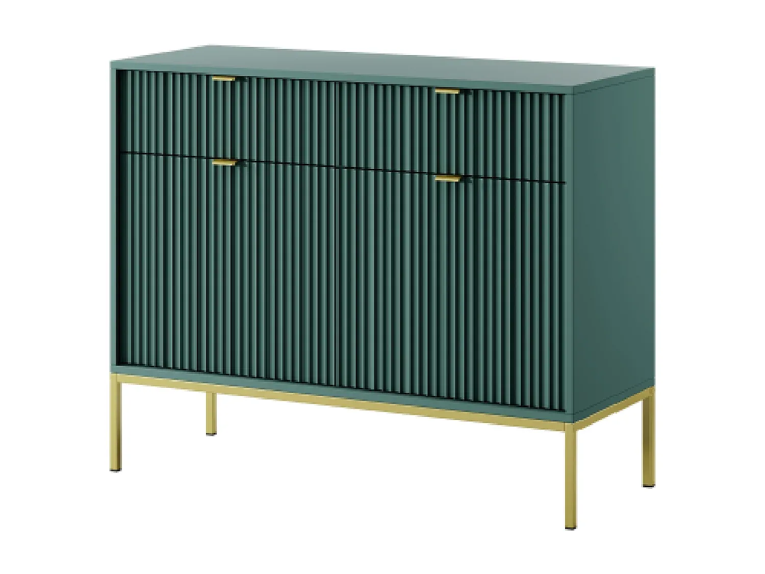 Moderner Sideboard mit Stauraum, goldene Metallfüße, 104 x 83 cm-decororise
