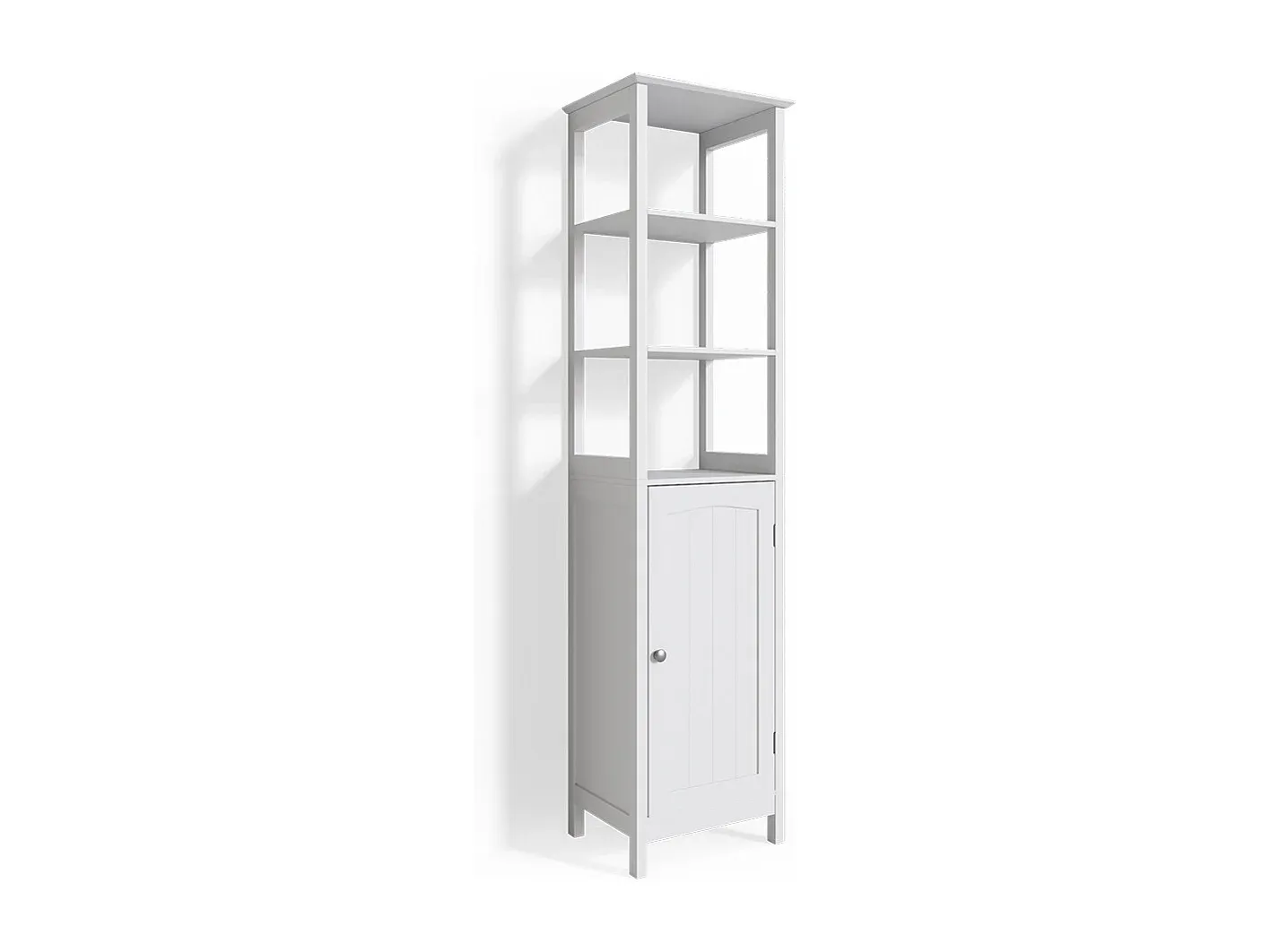 Hochschrank für Bad in Weiß, 40x32x160 cm-decororise