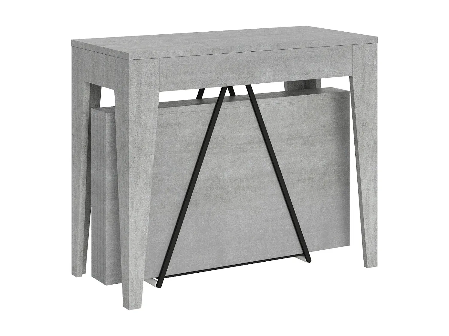 Verstellbarer Konsolentisch in Zementoptik, 90x42/302 cm-decororise