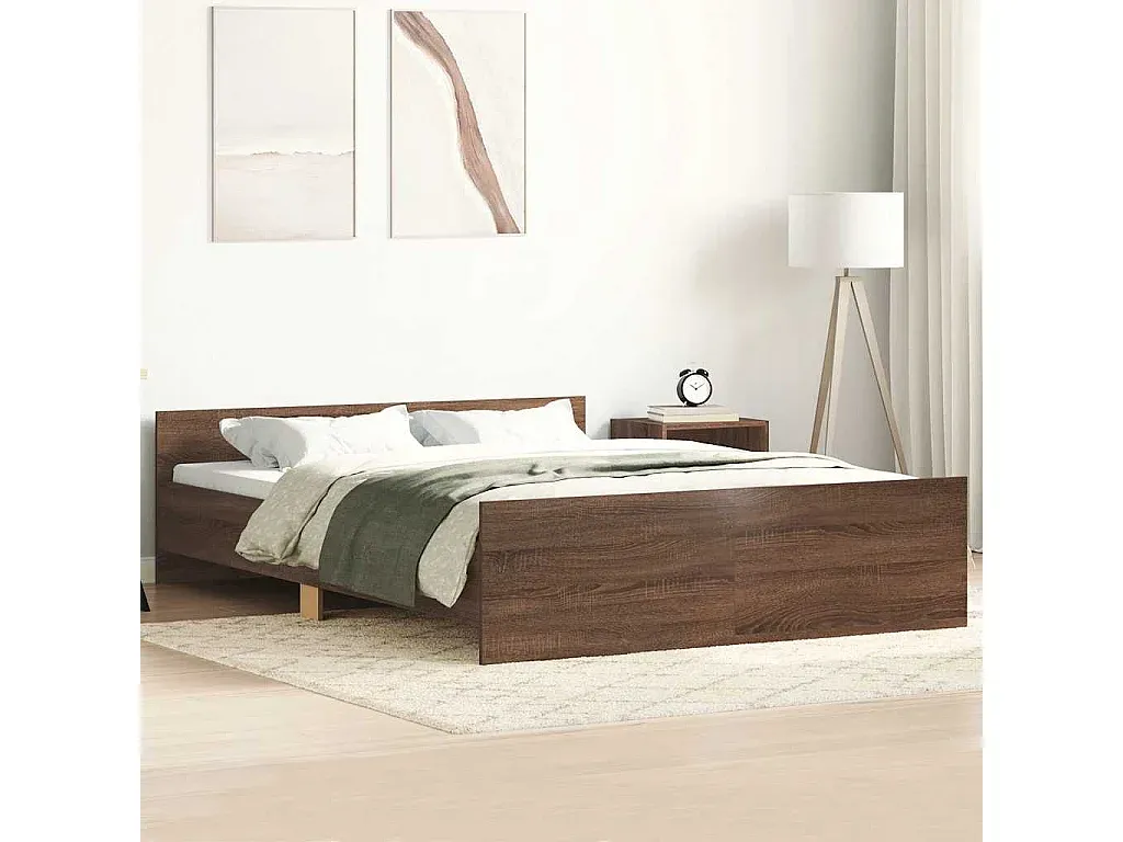 Holzbett in Eiche-Optik 140x190 cm-decororise