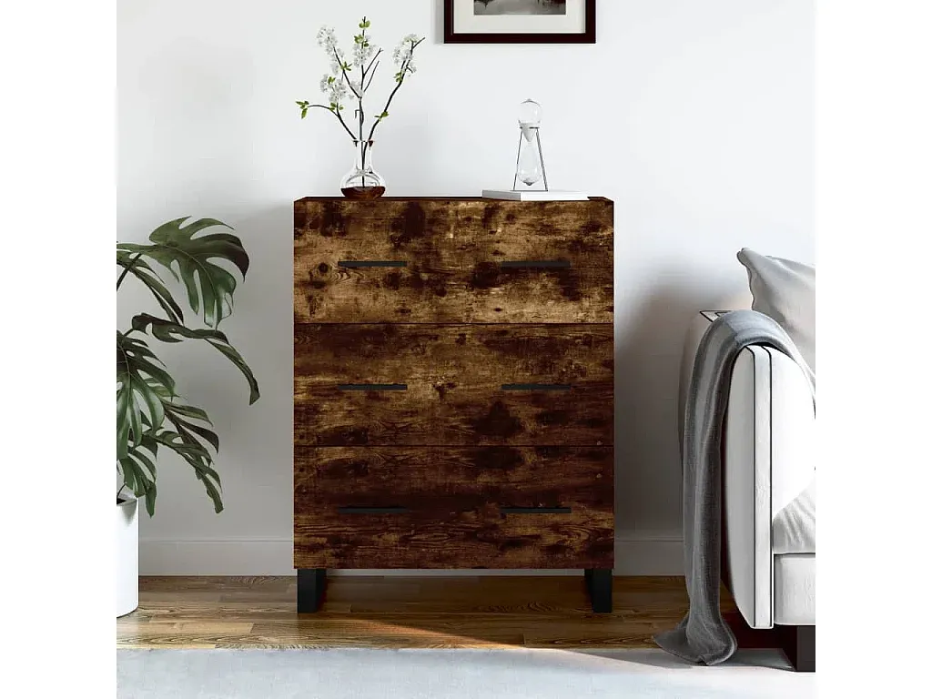 Elegantes Sideboard in Räuchereiche 69,5x34x90 cm-decororise