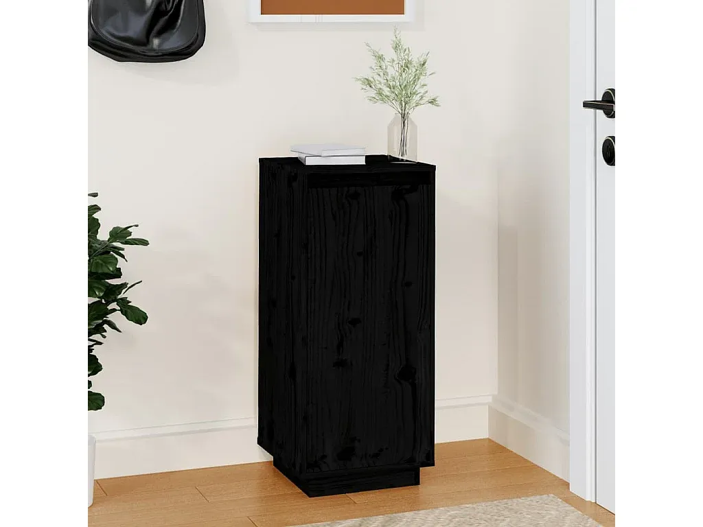 Schuhschrank aus Kiefernholz in Schwarz 35x35x80 cm-decororise