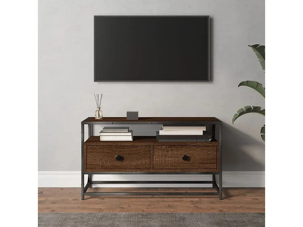 Moderner TV-Schrank in Eichen-Optik, 80x35x45 cm-decororise