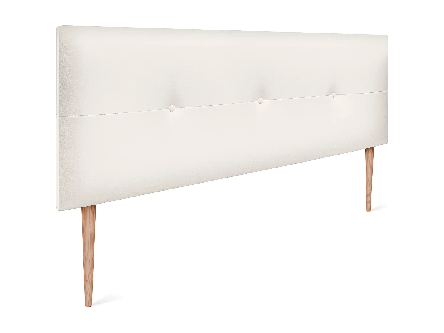 Polster-Kopfteil mit Knöpfen in Weiß - 150x105cm-decororise