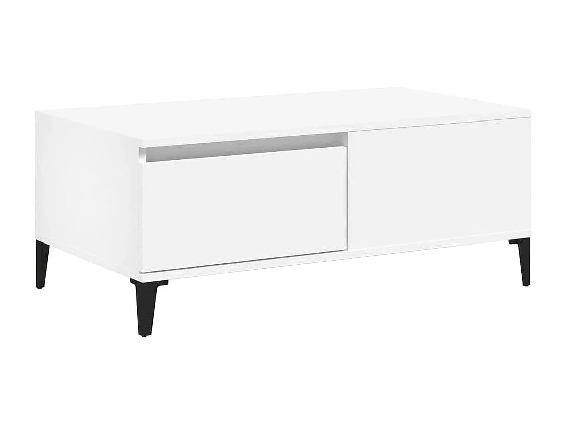 Moderner Wohnzimmertisch in Weiß 90x50x36,5 cm-decororise