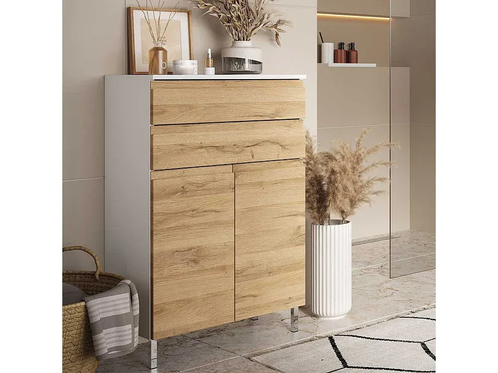 Stilvolles Sideboard aus Wildeiche und Weiß-decororise