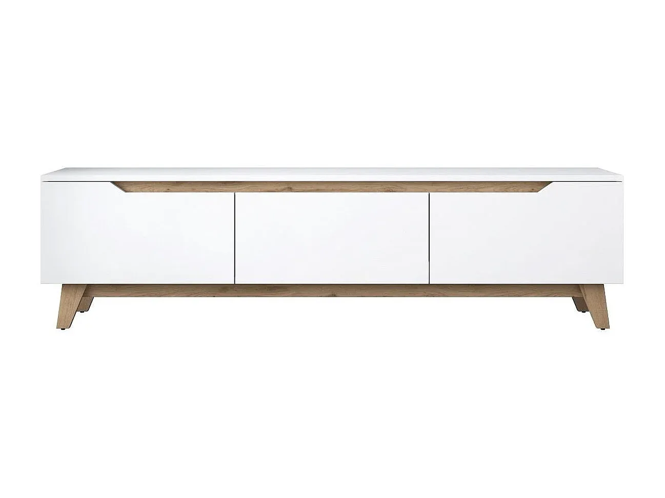 Weißes TV-Schrank mit drei Türen - 180 cm-decororise