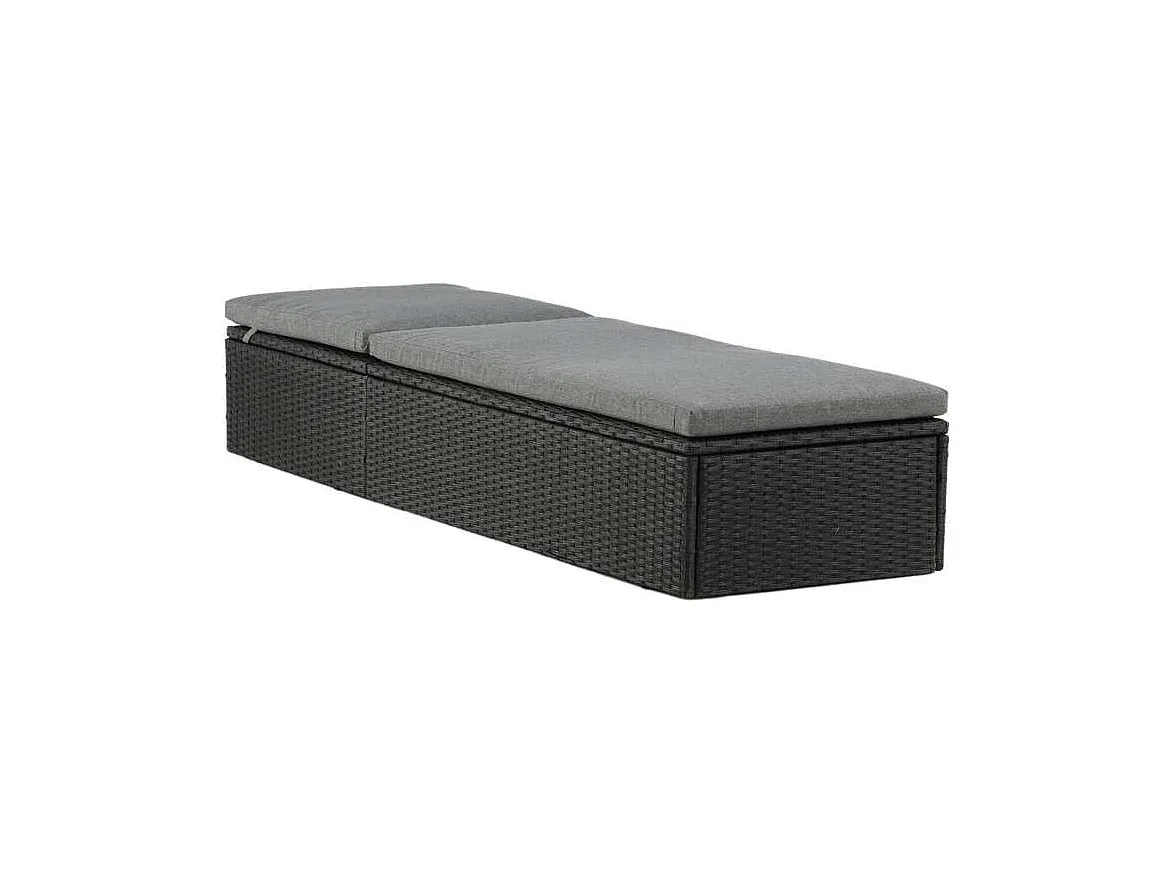 Verstellbare Sonnenliege für zwei Personen, Schwarz-decororise