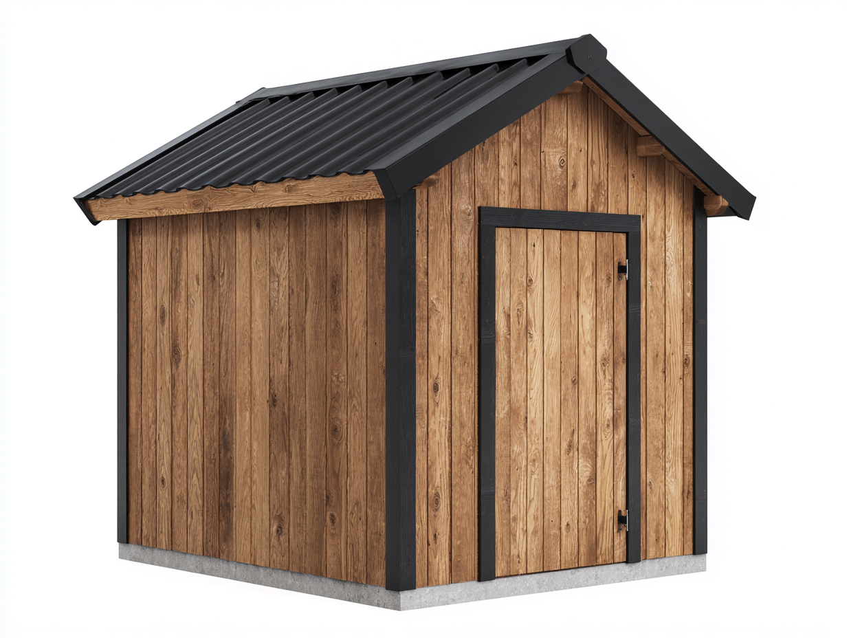 Abri de jardin bois massif 200x140x215 cm - brun et noir - rangement extérieur jardin design moderne-Marahadecor