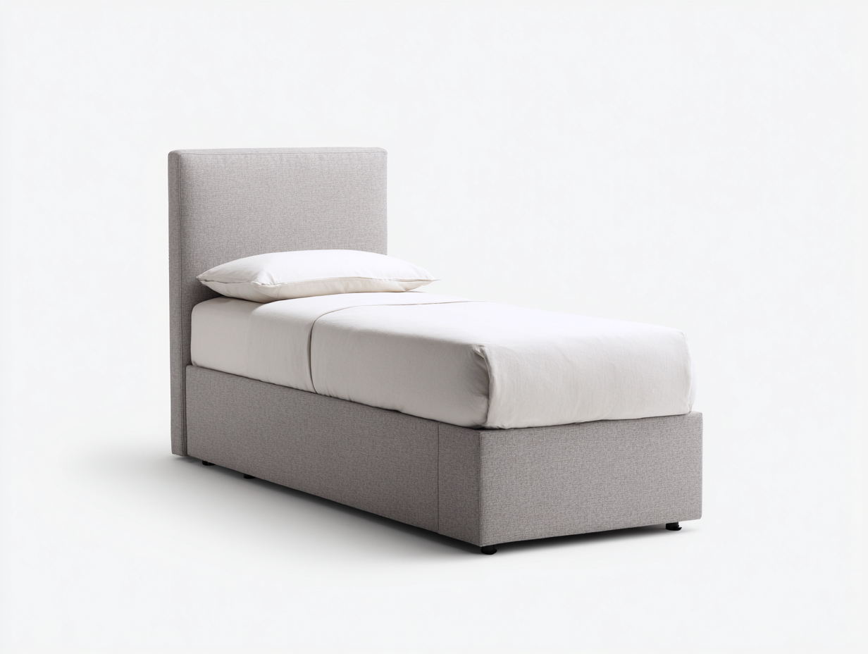 Lit simple tissu rembourré 200x90x95 cm - gris clair - design moderne adapté à la chambre-Marahadecor