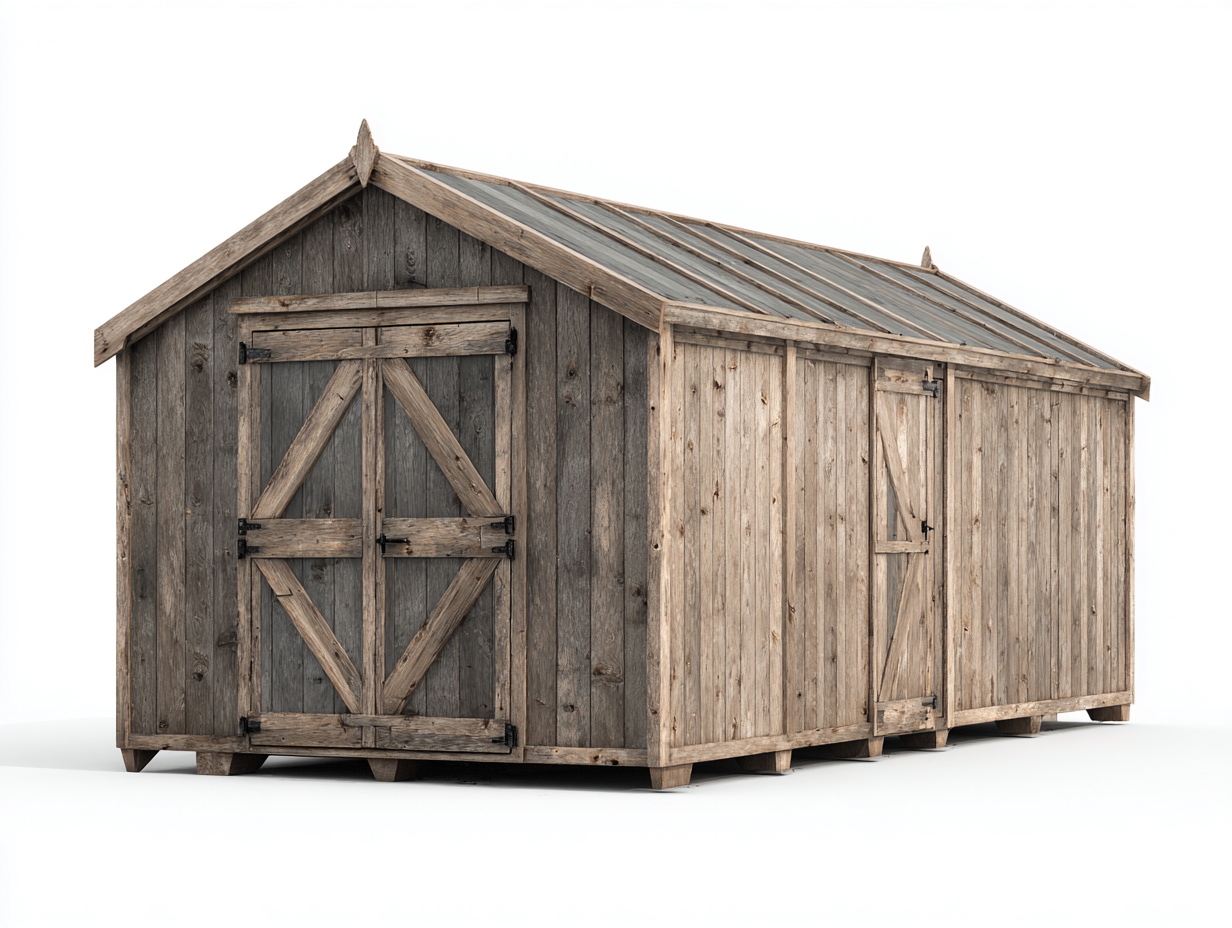 Abri de jardin bois avec porte double 300x200x220 cm - bois naturel - style rustique adapté au jardin extérieur-Marahadecor