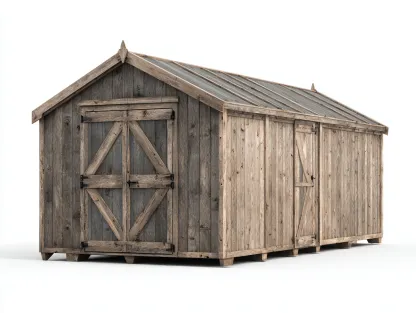 Abri de jardin bois avec porte double 300x200x220 cm - bois naturel - style rustique adapté au jardin extérieur-Marahadecor