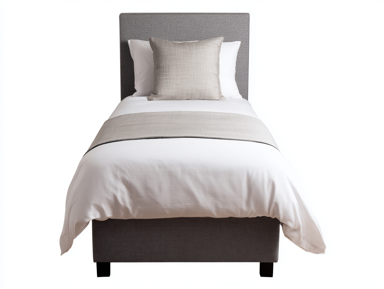 Lit simple tissu rembourré avec tête de lit 200x100x105 cm - gris - design moderne chambre-Marahadecor