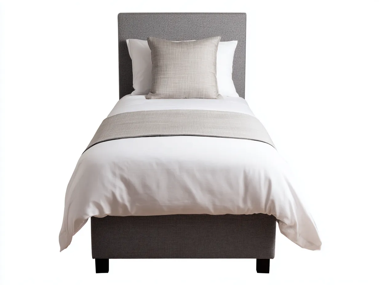 Lit simple tissu rembourré avec tête de lit 200x100x105 cm - gris - design moderne chambre-Marahadecor