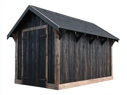 Abri de jardin bois massif 240x160x220 cm - noir vieilli - rangement extérieur jardin style rustique-Marahadecor