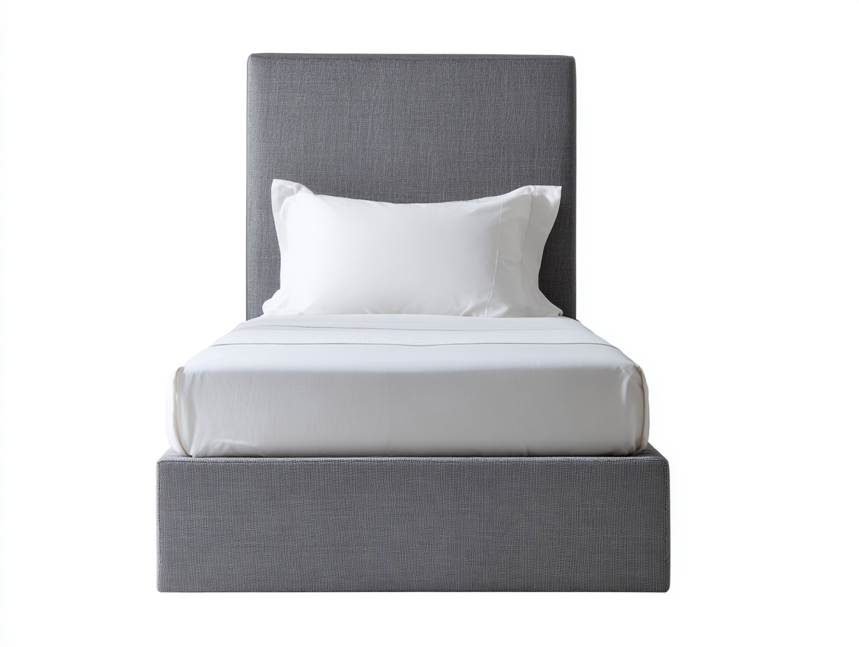 Lit simple tissu rembourré 200x90x100 cm - gris foncé - design moderne adapté à la chambre-Marahadecor