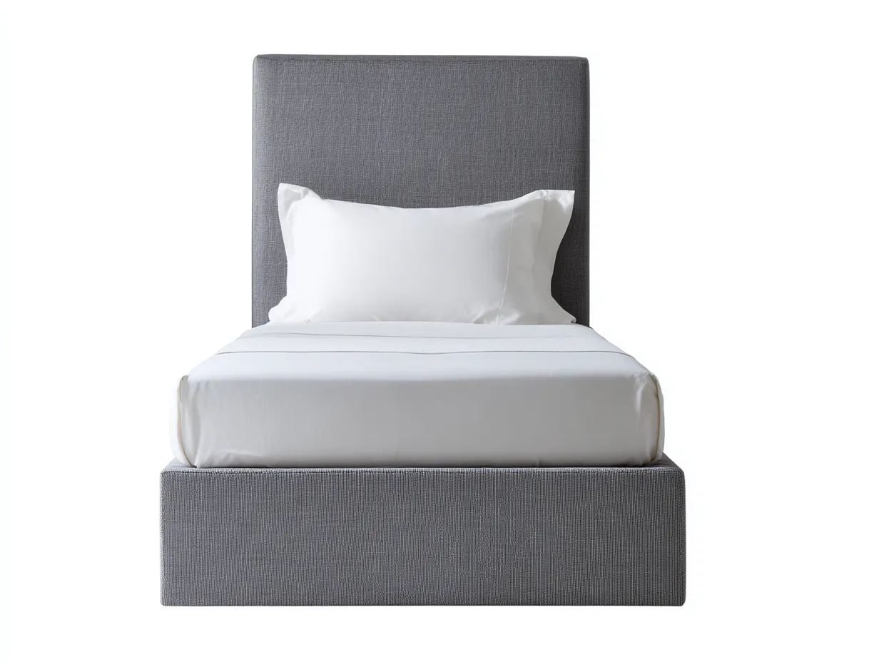 Lit simple tissu rembourré 200x90x100 cm - gris foncé - design moderne adapté à la chambre-Marahadecor