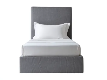 Lit simple tissu rembourré 200x90x100 cm - gris foncé - design moderne adapté à la chambre-Marahadecor