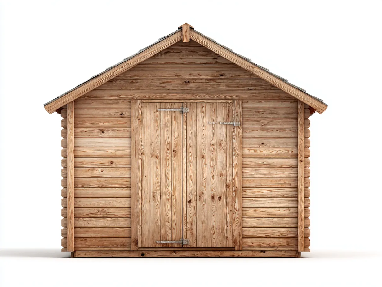 Abri de jardin bois avec double porte 240x180x210 cm - bois naturel - design classique adapté au jardin extérieur-Marahadecor
