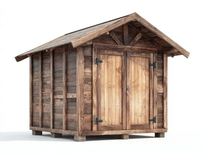 Abri de jardin bois avec double porte 260x180x210 cm - bois marron naturel - style rustique adapté au jardin extérieur-Marahadecor