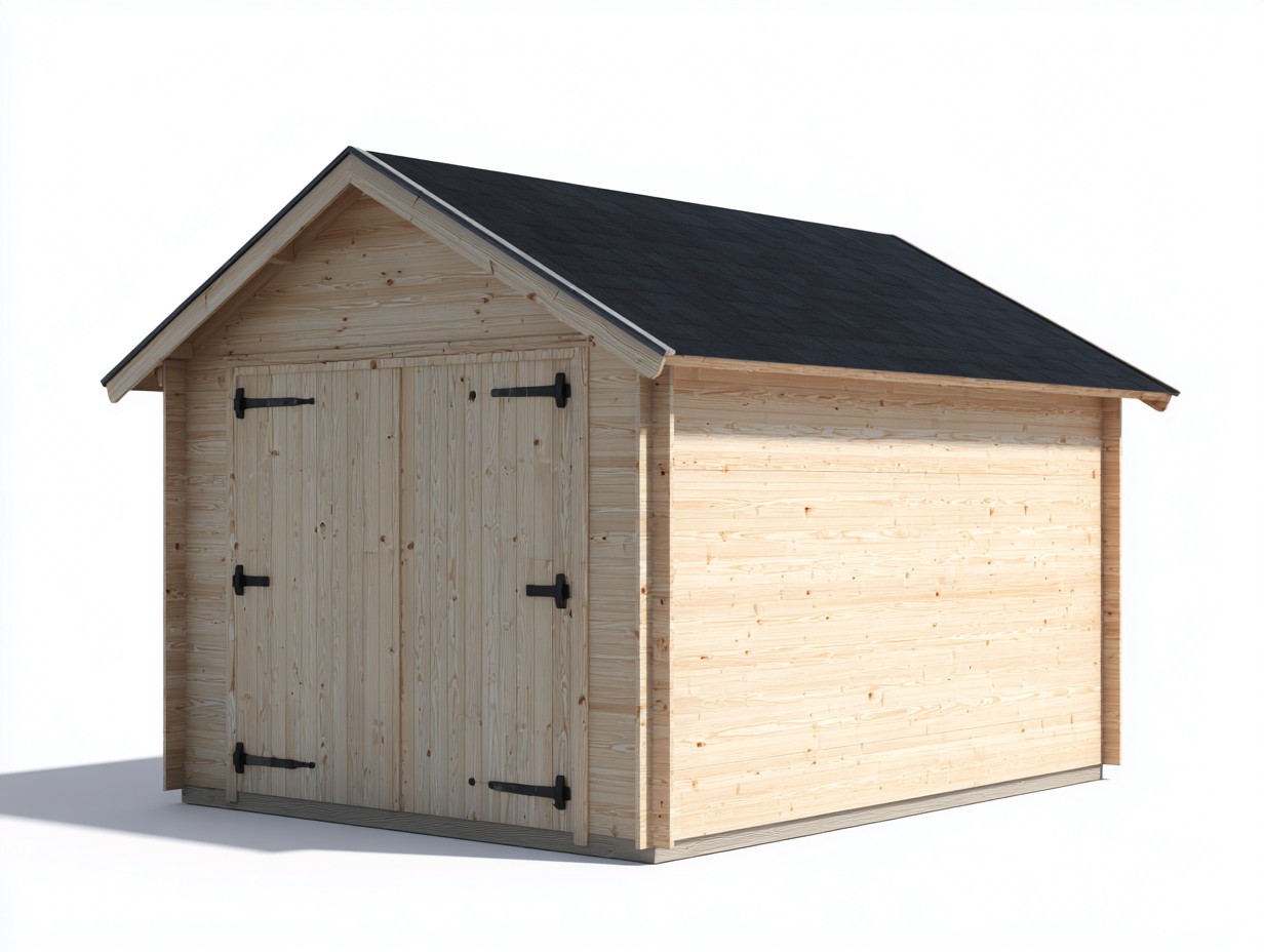Abri de jardin bois 260x200x220 cm - bois naturel et toit noir - design moderne adapté au jardin extérieur-Marahadecor