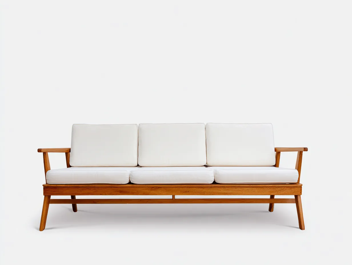Canapé de jardin bois massif 180x70x75 cm - blanc et bois naturel - extérieur terrasse style moderne-Marahadecor