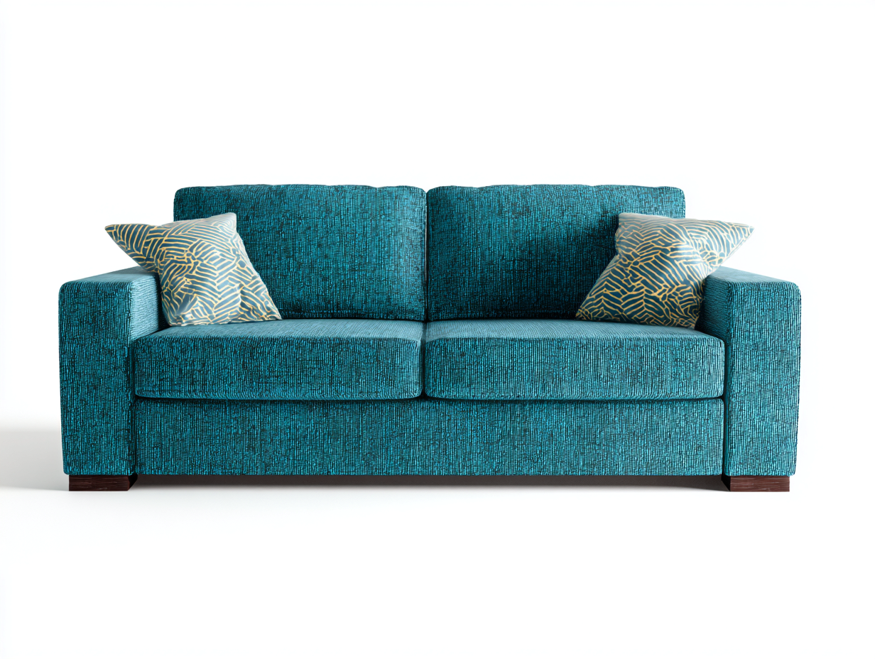 Canapé 2 places en tissu 155x85x80 cm - bleu canard - style moderne pour salon-Zanosihaus