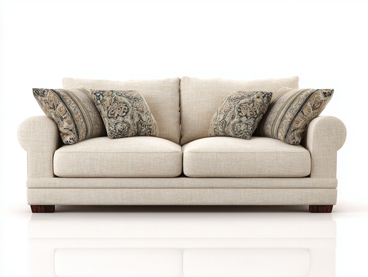 Canapé 2 places en tissu 160x90x85 cm - beige - style classique pour salon-Zanosihaus