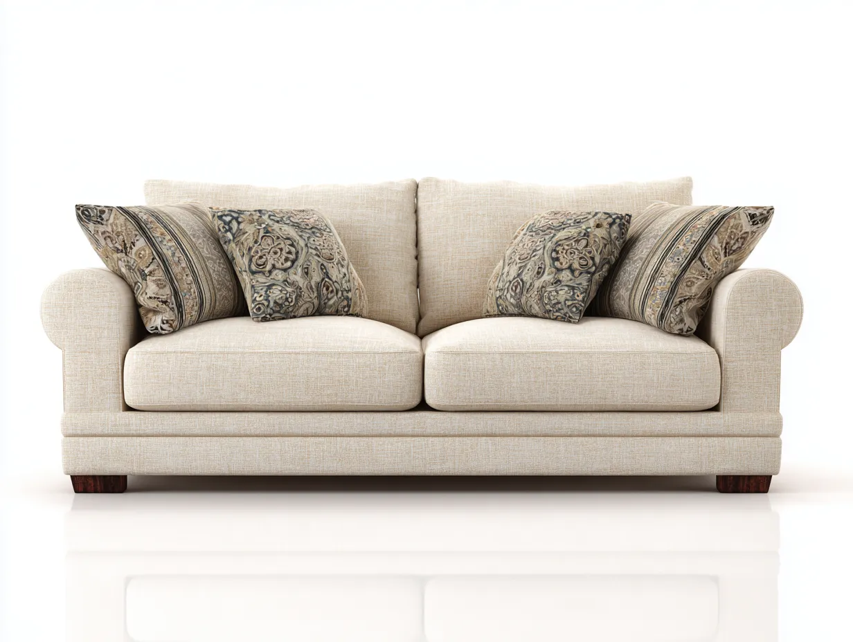 Canapé 2 places en tissu 160x90x85 cm - beige - style classique pour salon-Zanosihaus