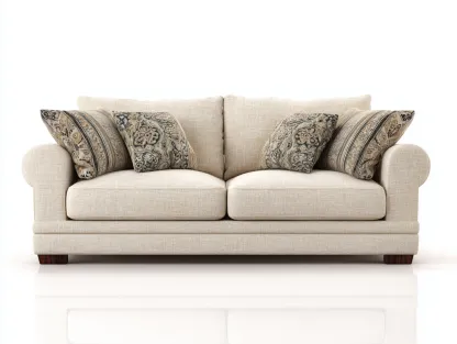 Canapé 2 places en tissu 160x90x85 cm - beige - style classique pour salon-Zanosihaus
