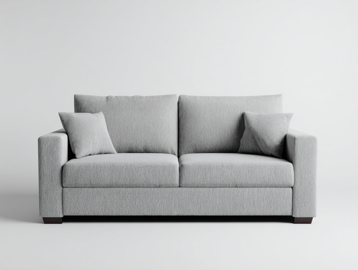 Canapé 2 places tissu 135x85x88 cm - gris clair - design moderne salon-Zanosihaus