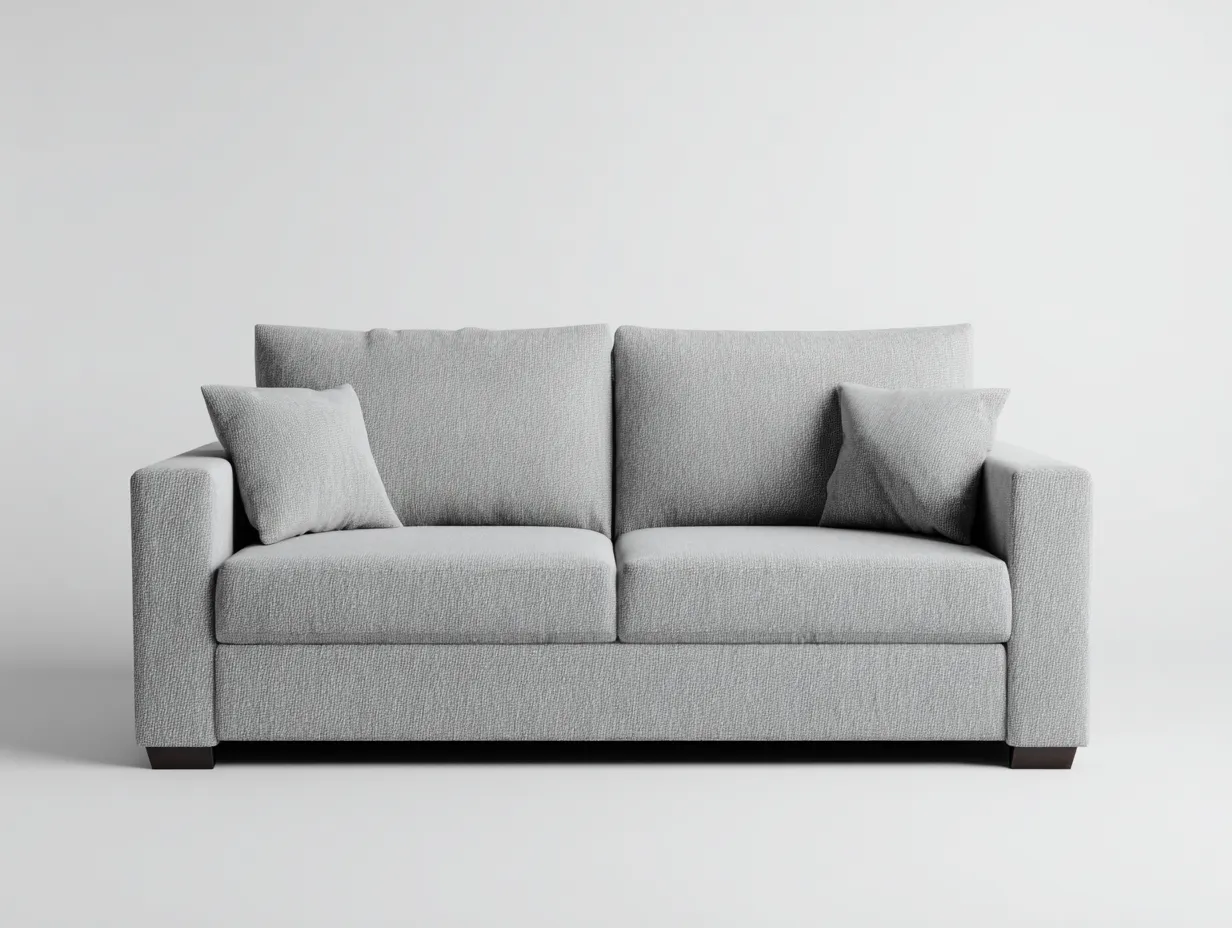 Canapé 2 places tissu 135x85x88 cm - gris clair - design moderne salon-Zanosihaus