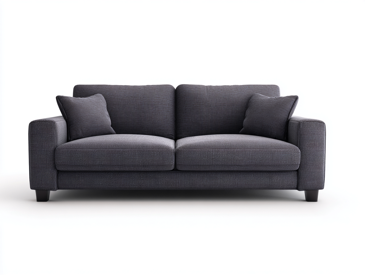 Canapé 2 places en tissu 150x85x80 cm - gris foncé - style moderne pour salon-Zanosihaus