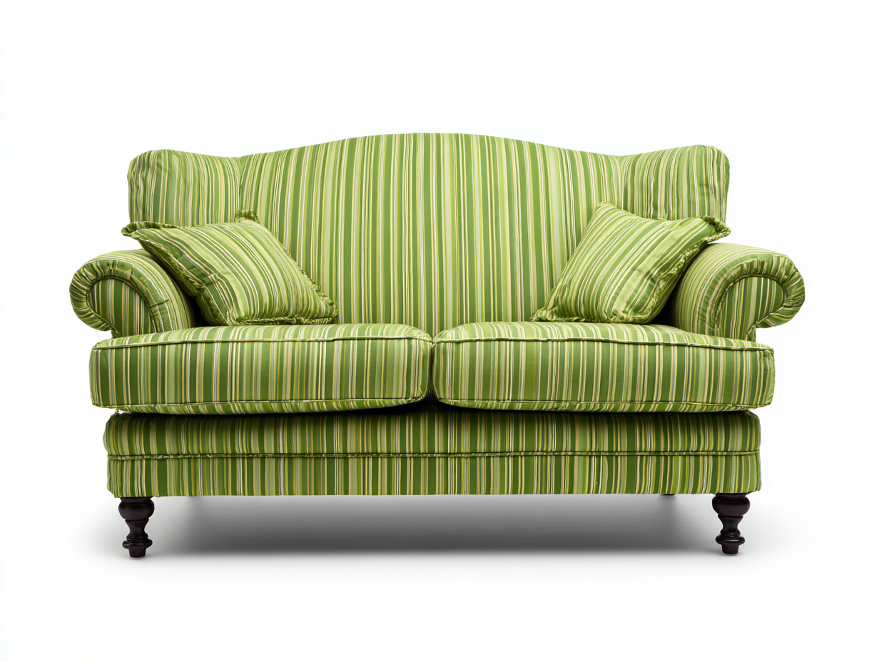 Canapé 2 places tissu rayé 142x88x90 cm - vert - style classique salon-Zanosihaus