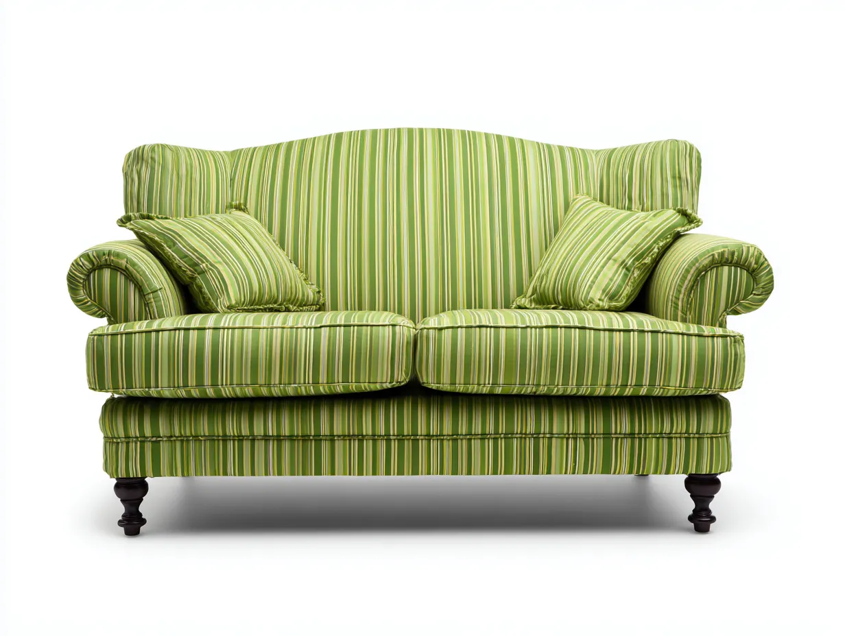 Canapé 2 places tissu rayé 142x88x90 cm - vert - style classique salon-Zanosihaus