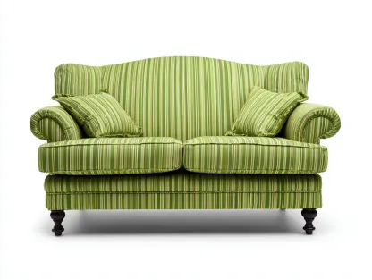 Canapé 2 places tissu rayé 142x88x90 cm - vert - style classique salon-Zanosihaus